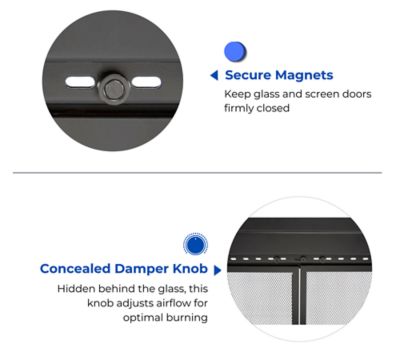 Image showing  Harland Fireplace Glass Doors With Screen, Medium - Model# HLFD-MD