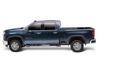 Image showing  PRO XR Retractable Tonneau 19-25 Chevy and GMC 5 ft.8. Bed 1500 does not fit with factory side storage boxes