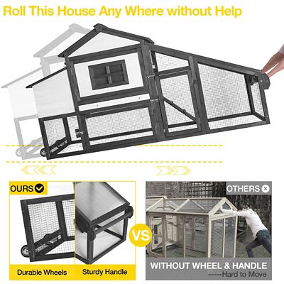 Image showing  Wooden Chicken Coop on Wheels for 2-3 Hens