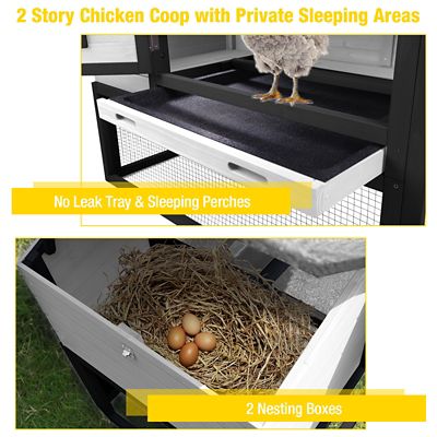 Image showing  Wooden Chicken Coop on Wheels for 2-3 Hens