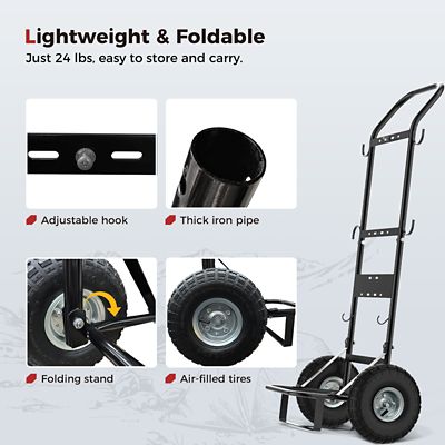 Image showing  300 lb. Capacity 2-Wheel Folding Steel Hand Truck for Portable Water Heater