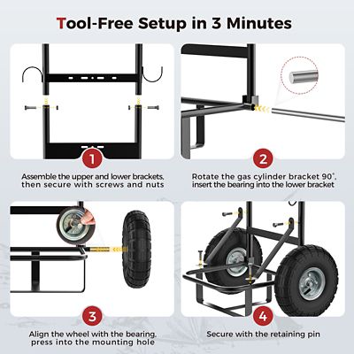 Image showing  300 lb. Capacity 2-Wheel Folding Steel Hand Truck for Portable Water Heater