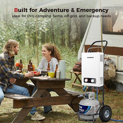 Image showing 6 th Camplux 300 lb. Capacity 2-Wheel Folding Steel Hand Truck for Portable Water Heater