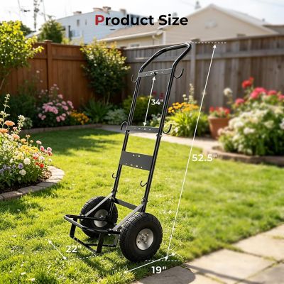 Image showing 8 th Camplux 300 lb. Capacity 2-Wheel Folding Steel Hand Truck for Portable Water Heater