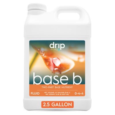 Drip Hydro 2.5 Gallon (9.46L) Base B Two-Part Nutrient Solution Liquid Plant Fertilizer Fruiting & Flowering Plants 0-4-4 1-Pack
