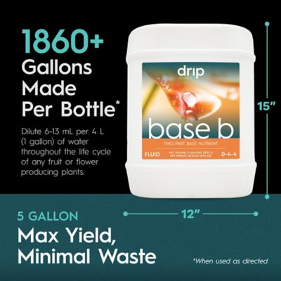 Image showing  5 Gallon (18.93L) Base B Two-Part Nutrient Solution Liquid Plant Fertilizer Fruiting & Flowering Plants 0-4-4 1-Pack