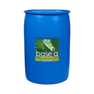 Drip Hydro 55 Gallon (208.20L) Base A Two-Part Nutrient Solution Liquid Plant Fertilizer Fruiting & Flowering Plants 4-0-2 1-pk.