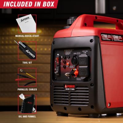 Image showing 5 th A-iPower 1700-Watt Recoil Start Gasoline Powered Ultra-Light Quiet Inverter Generator with 60cc OHV Engine & CO Sensor Shutdown