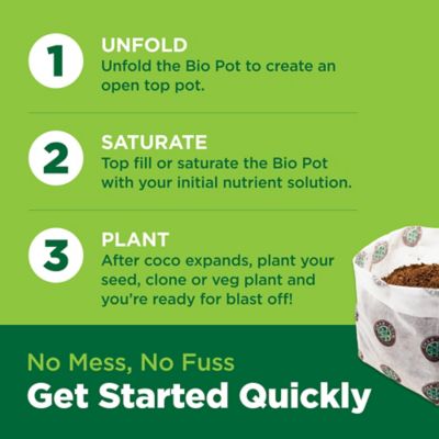 Image showing  2 gal. BioPot 100% RHP Certified Compressed Coco Coir Fabric Pots for Vegetative Stage, 24 pk.