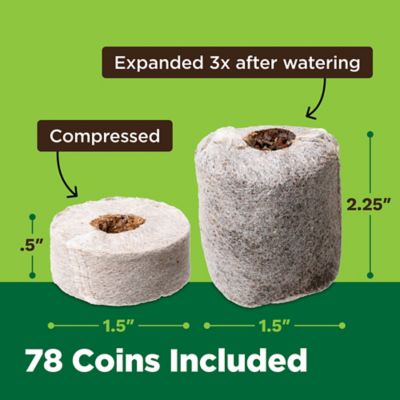Image showing 5 th Char Coir 78 ct. The Coco Coin Compressed 100% Coco Coir Propagation Plugs for Seed Starting and Rooting Cuttings, 1 pk.