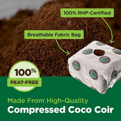 Image showing  32-Count Coco Cube 1-Gal RHP Certified Compressed Coco Coir Growing Medium for Vegetative & Flowering (1-Pack)