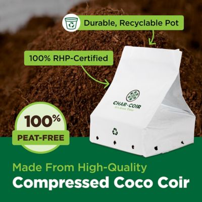 Image showing  2 gal. Crush Pot 70% Coco Pith/30% Coco Fiber Compressed Growing Medium in Recyclable Plastic Pot, 24 pk.