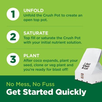 Image showing  2 gal. Crush Pot 70% Coco Pith/30% Coco Fiber Compressed Growing Medium in Recyclable Plastic Pot, 24 pk.