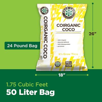 Image showing  50L, 1.75 cu. ft., Coirganic 100% CDFA Certified Organic Loose Coco Coir Growing Medium,, 1 pk.