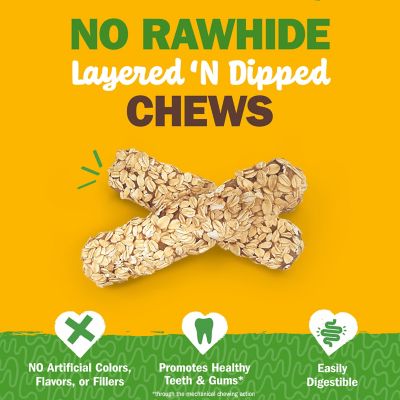 Image showing  Chewalicious Layered 'N Dipped Rawhide-Free Natural Crunchy Chews Oat (2 Count)