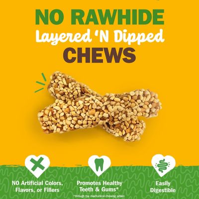 Image showing  Chewalicious Layered 'N Dipped Rawhide-Free Natural Crunchy Chews Peanut (2 Count)
