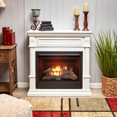 Image showing  DFS-300LT-3WT, Vent Free Fireplace System, Fireplace: FLF300T and Mantel: CM300-3-WT, White