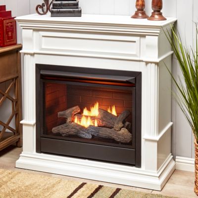 Image showing  DFS-300LT-3WT, Vent Free Fireplace System, Fireplace: FLF300T and Mantel: CM300-3-WT, White