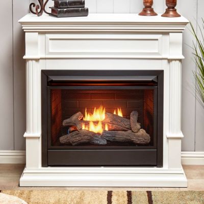 Image showing  DFS-300LT-3WT, Vent Free Fireplace System, Fireplace: FLF300T and Mantel: CM300-3-WT, White