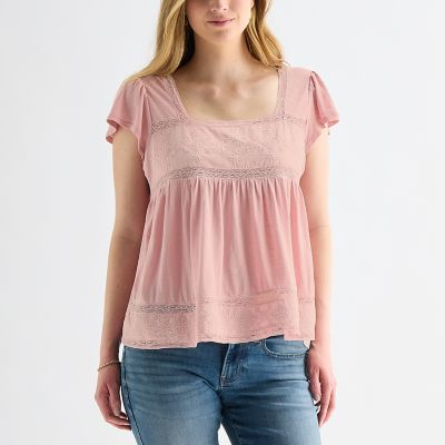 Lucky Brand Square Neck Lace Top