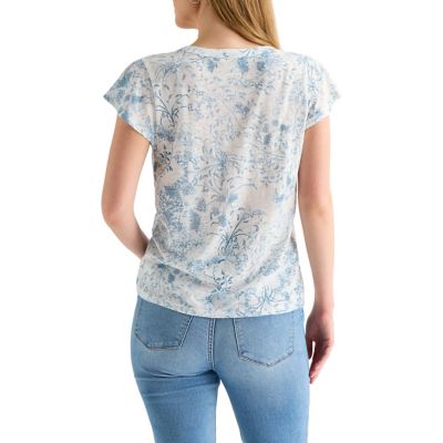 Image showing  Shirred Notch Neck Tee