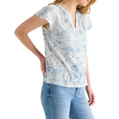 Image showing  Shirred Notch Neck Tee