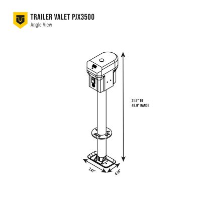 Image showing 7 th Trailer Valet PJX3500 Electric A-Frame Jack with Built-In Tongue Weight Scale, 3,500 lb. Lift Capacity