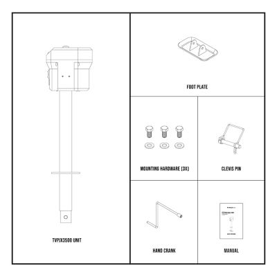 Image showing 8 th Trailer Valet PJX3500 Electric A-Frame Jack with Built-In Tongue Weight Scale, 3,500 lb. Lift Capacity