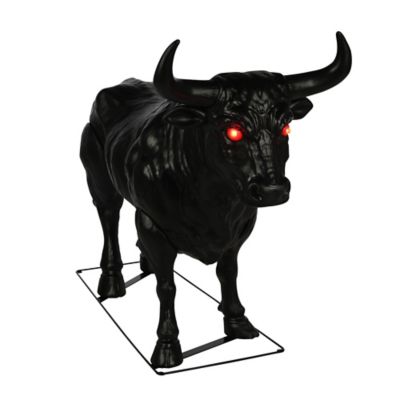 Red Shed 34 in. Blow-Molded Bull Halloween Statue, Red