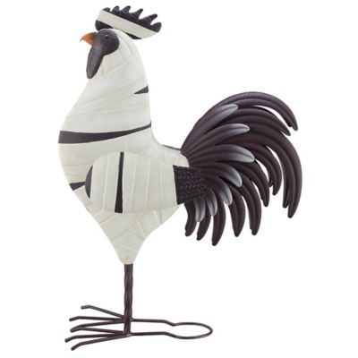 Red Shed 24 in. Mummy Rooster Metal Halloween Statue