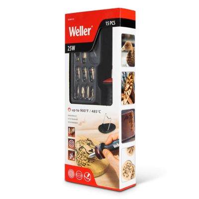 Image showing 3 th Weller 25 W Woodburning Kit, 15 Piece, 120 V