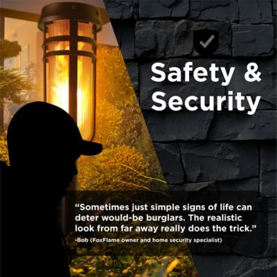 Image showing 5 th Foxflame Warm White Flicker Flame Torch LED Solar Accent Landscape Light, 4 pk.