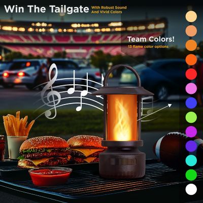 Image showing 7 th Foxflame Flicker Flame LED Lantern with BT speaker, Black