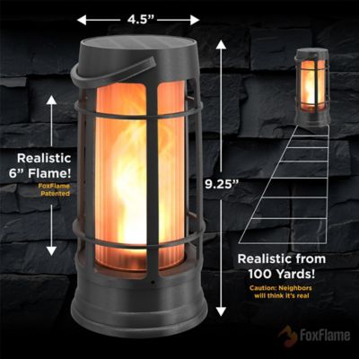 Image showing  Metal Outdoor Solar Lantern with Patented Realistic Flame, 1 pk.