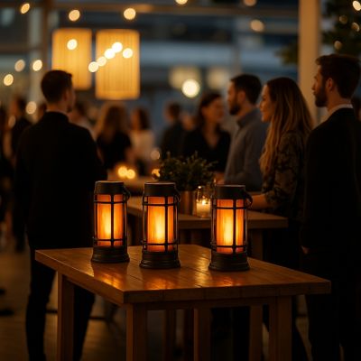 Image showing 6 th Foxflame Metal Outdoor Solar Lantern with Patented Realistic Flame, 1 pk.