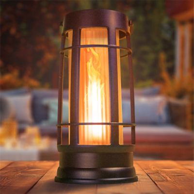 Image showing  Metal Outdoor Solar Lantern with Patented Realistic Flame, 2 pk.