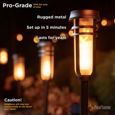 Image showing 5 th Foxflame Warm White Flicker Flame Torch LED Solar Accent Landscape Light, 2 pk.