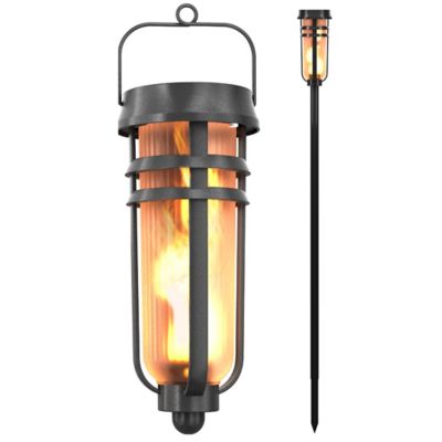 Image showing  Warm White Flicker Flame Torch LED Solar Accent Landscape Light, 1 pk