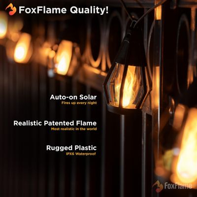 Image showing 6 th Foxflame Solar Flame String Lights, 1 pk.