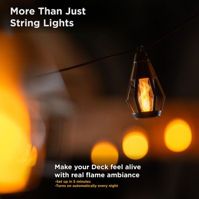 Image showing 8 th Foxflame Solar Flame String Lights, 1 pk.