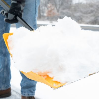Image showing  51.26-in. H Folding Poly Snow Shovel