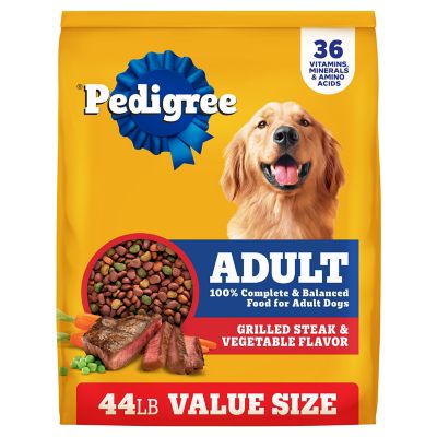 Pedigree Complete Nutrition Adult Dry Dog Food Grilled Steak & Vegetable Flavor Dog Kibble, 40 lb. Bag