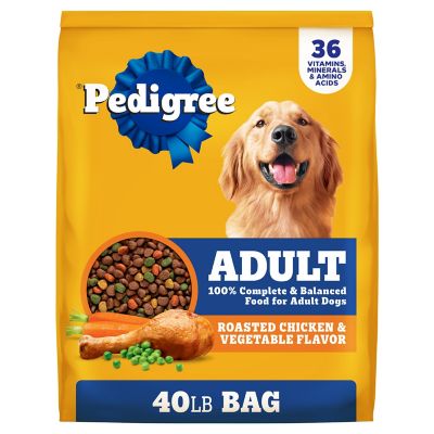 Pedigree Complete Nutrition Adult Dry Dog Food Roasted Chicken, Rice & Vegetable Flavor Dog Kibble, 40 lb. Bag
