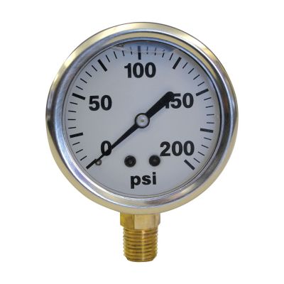 Fimco Pressure Gauge 0-200 PSI 2 1/2 in. Liquid Filled