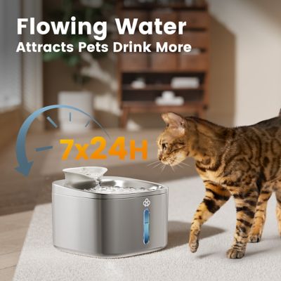 Image showing  PW03 Stainless Steel Cat Water Fountain - 3.5L/118 oz., Quiet, Auto, with 3 Filters
