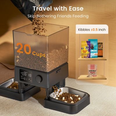 Image showing 5 th Oneisall PFD-002 Automatic Cat Feeder - 5L/20 Cups, Timed Dry Food Dispenser for 2 Cats, Indoor Pet Feeder