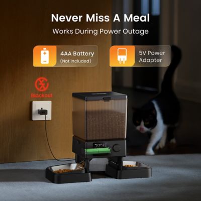 Image showing 7 th Oneisall PFD-002 Automatic Cat Feeder - 5L/20 Cups, Timed Dry Food Dispenser for 2 Cats, Indoor Pet Feeder