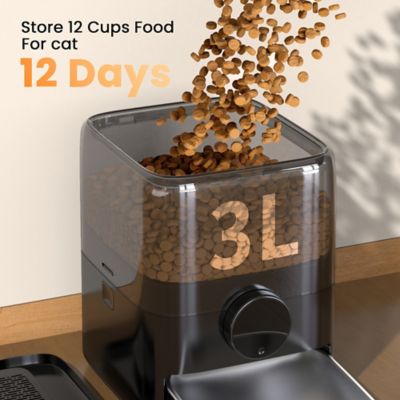 Image showing  PF05 3L Automatic Cat Feeder - 6-Meal Timer, Backup Power, Freshness Seal, Dry Food Dispenser