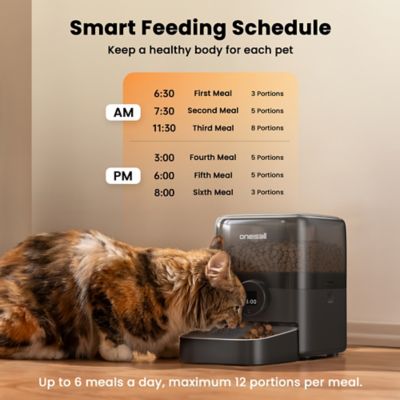 Image showing  PF05 3L Automatic Cat Feeder - 6-Meal Timer, Backup Power, Freshness Seal, Dry Food Dispenser