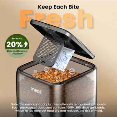 Image showing 5 th Oneisall PF05 3L Automatic Cat Feeder - 6-Meal Timer, Backup Power, Freshness Seal, Dry Food Dispenser